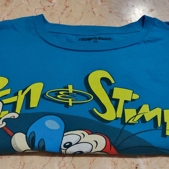 Ren and Stimpy Nickelodeon Vintage Mens Blue T-Shirt X-Large XL - Picture 6 of 7